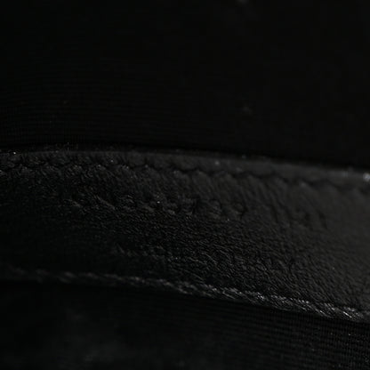 Saint Laurent Calfskin Crocodile Embossed Uptown Monogram Pouch Black 7 of 7