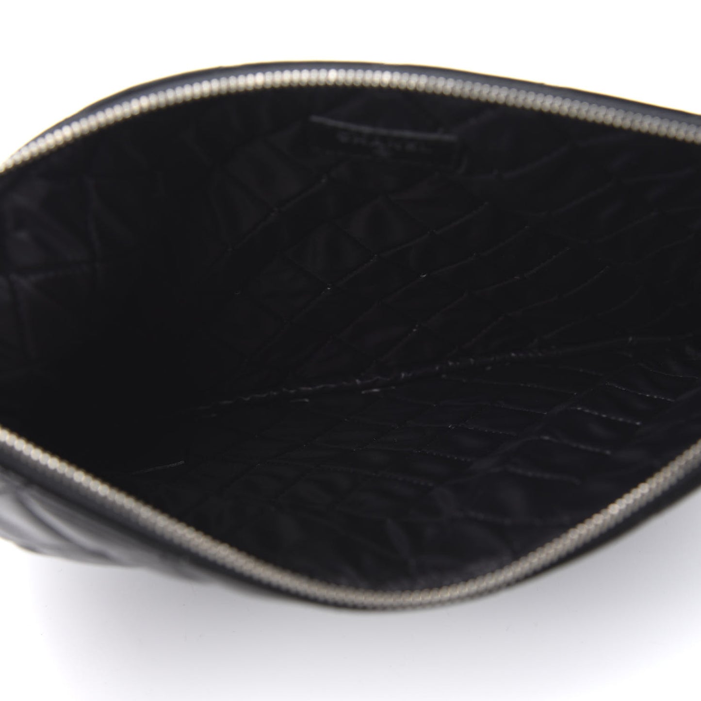 Lambskin Quilted Large Cosmetic Case Black
