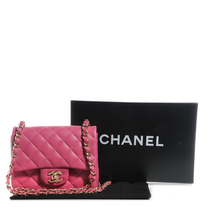 Chanel Lambskin Quilted Mini Square Flap Pink 3 of 9