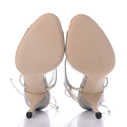 Gucci Snakeskin Sandals 7.5 Roccia Mystic White 6 of 11