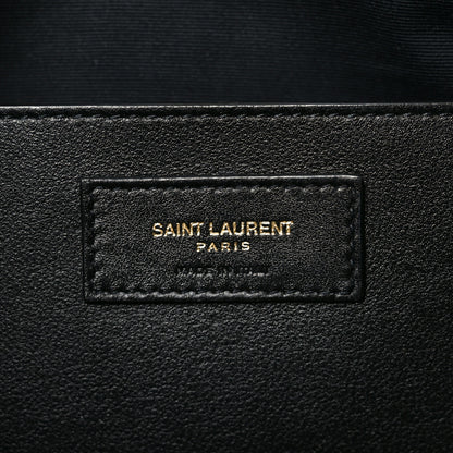 Saint Laurent Calfskin Crocodile Embossed Medium Shopper Tote Black 5 of 9