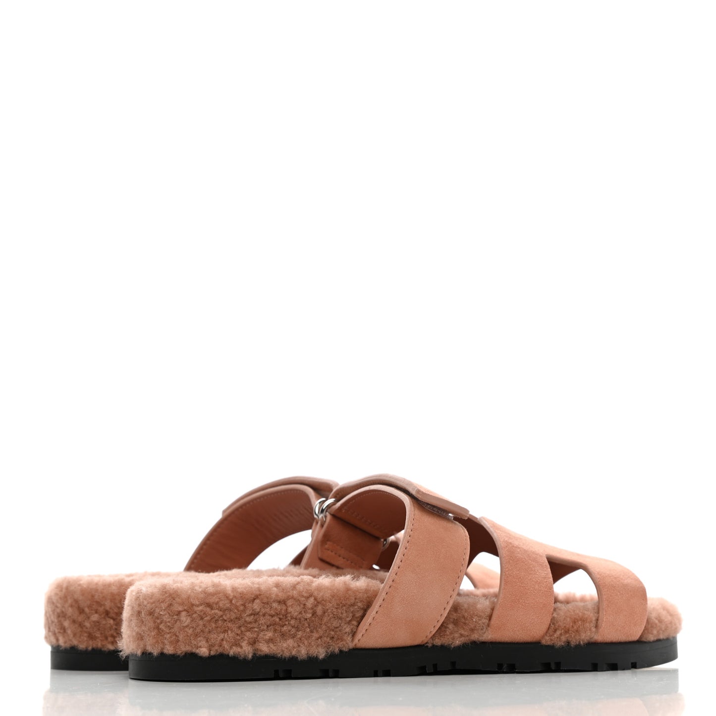 Suede Goatskin Woolskin Womens Chypre Sandals 38.5 Rose Aube