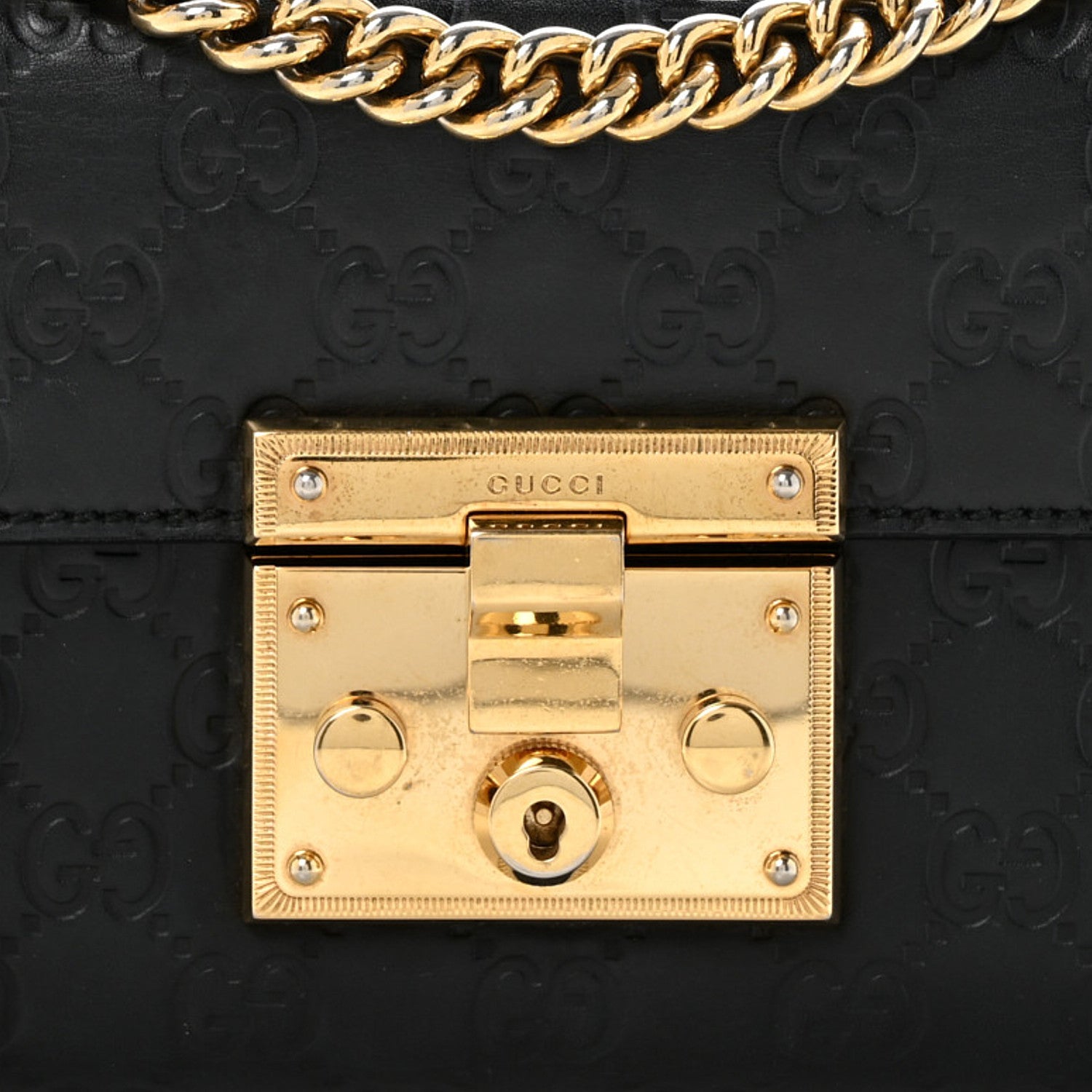 Gucci Guccissima Small Padlock Shoulder Bag Black 8 of 14