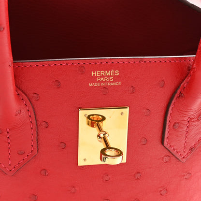 Hermes Ostrich Birkin 30 Rouge Vif 6 of 14