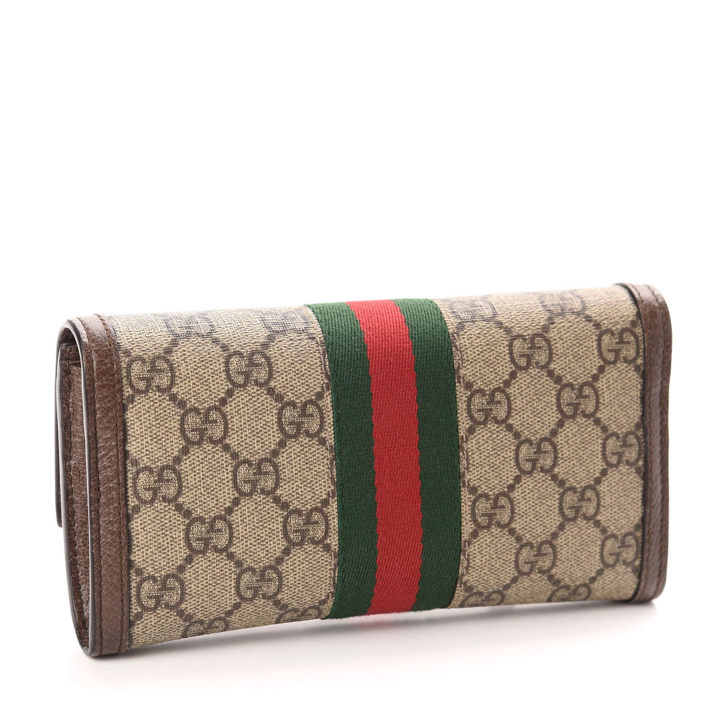 GG Supreme Monogram Web Ophidia Continental Wallet Brown