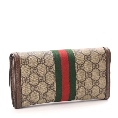 Gucci GG Supreme Monogram Web Ophidia Continental Wallet Brown 3 of 9