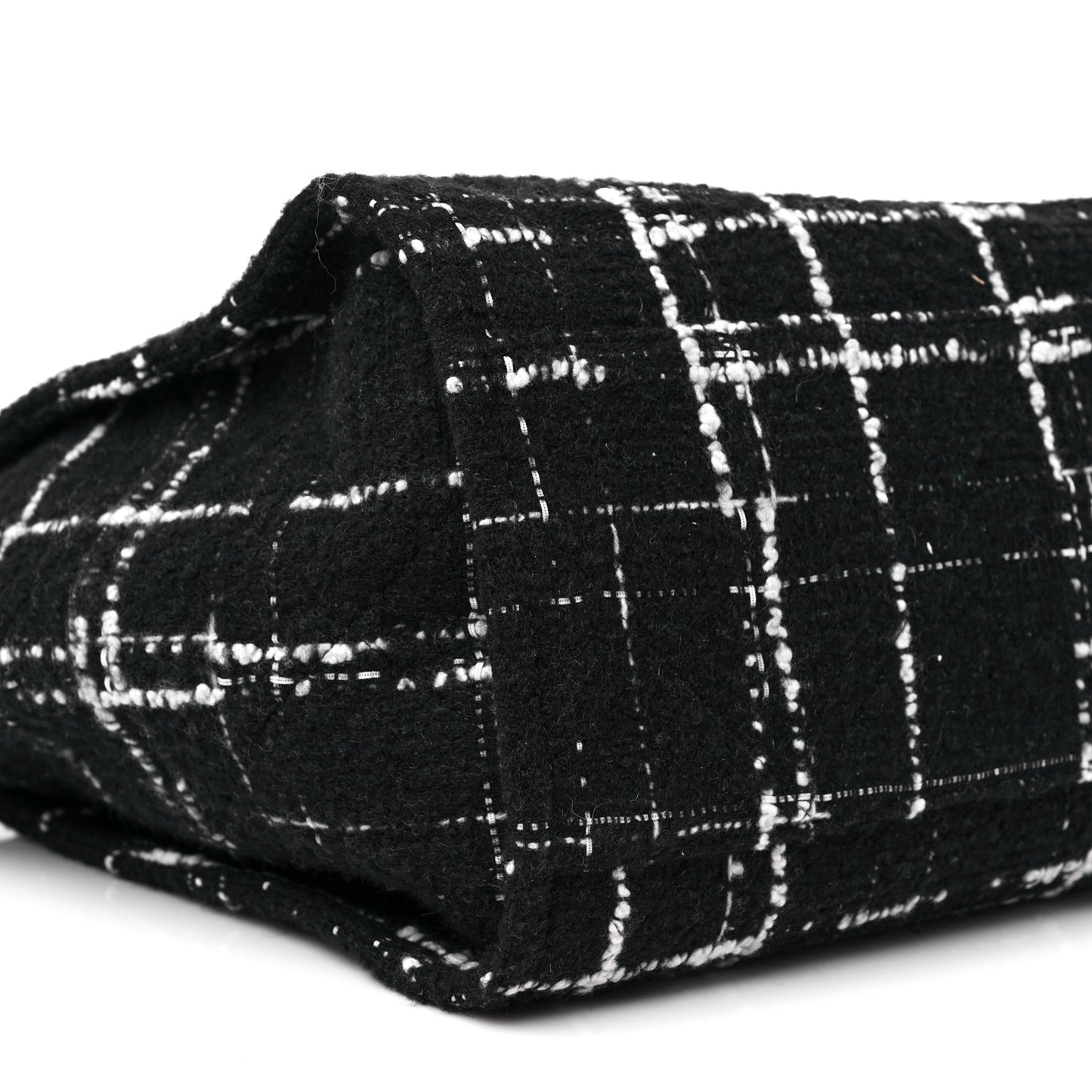 Tweed Medium Deauville Tote Black White Multicolor
