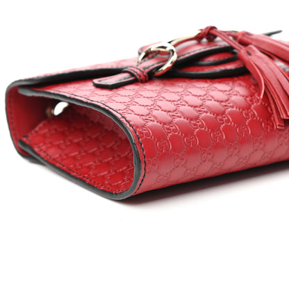 Gucci Soft Microguccissima Mini Emily Chain Shoulder Bag Rosso 8 of 9