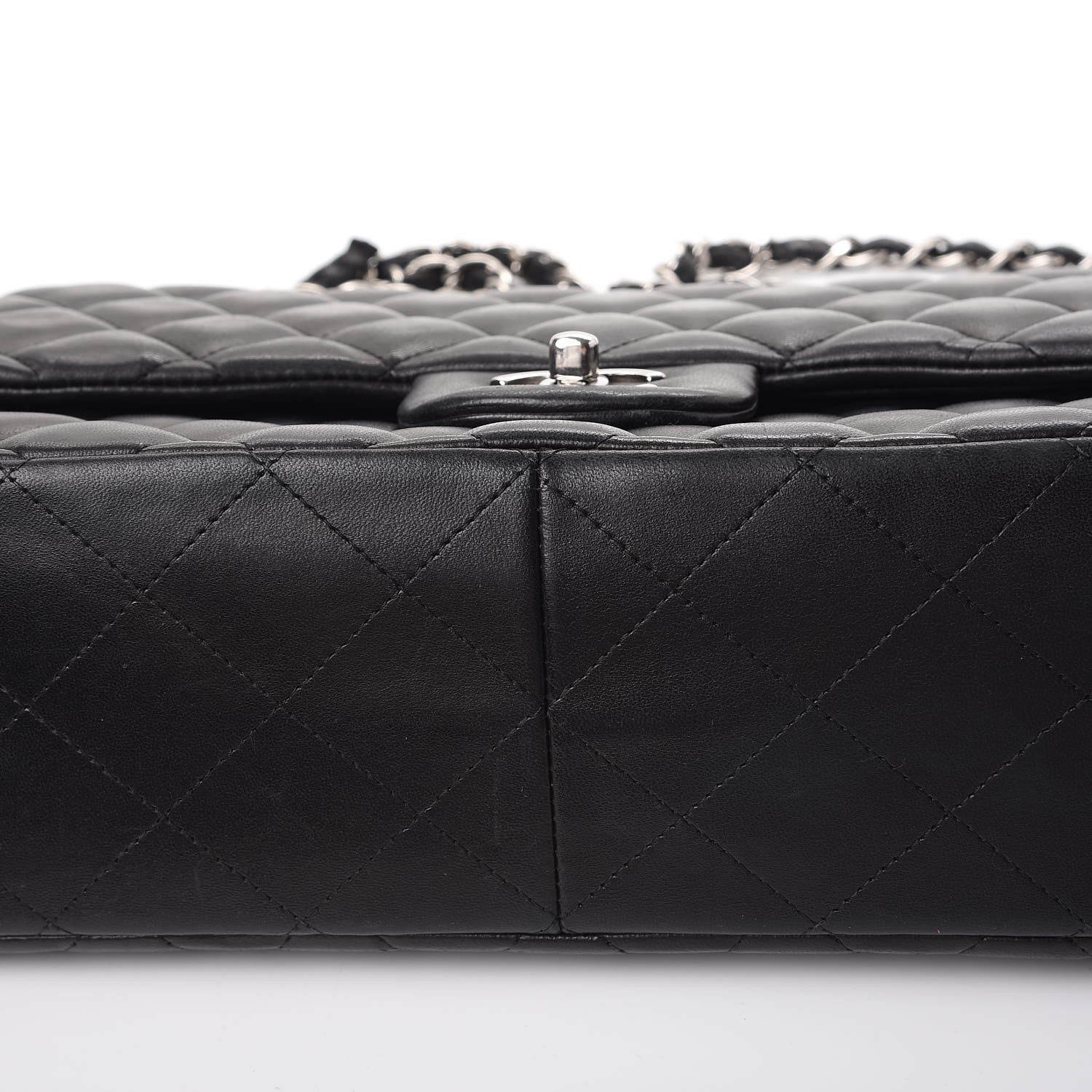 Chanel Lambskin Quilted Jumbo Double Flap Black 10 of 15