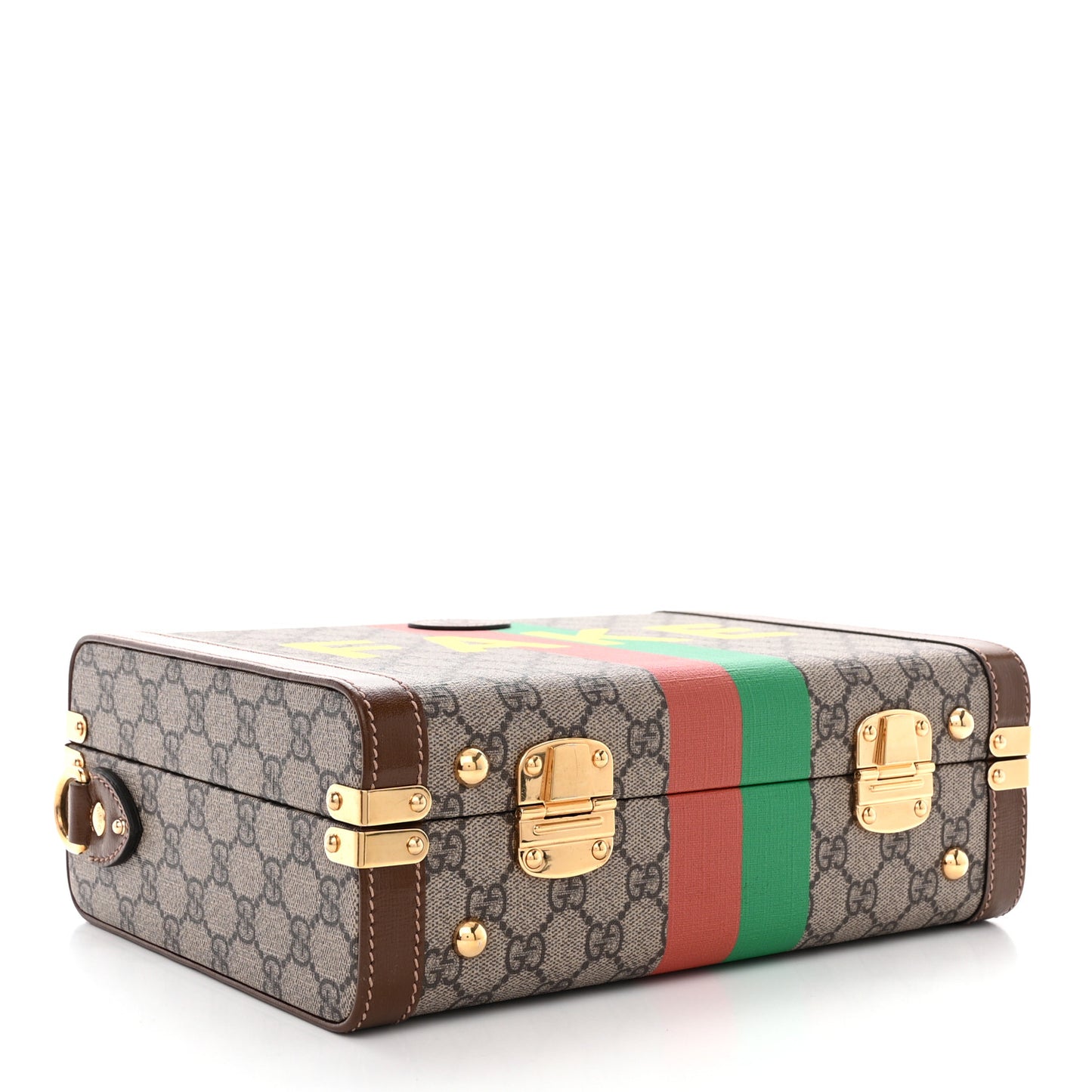 GG Supreme Monogram Azalea Calfskin Fake/Not Retro Interlocking G Beauty Case Beige Ebony Brown Sugar