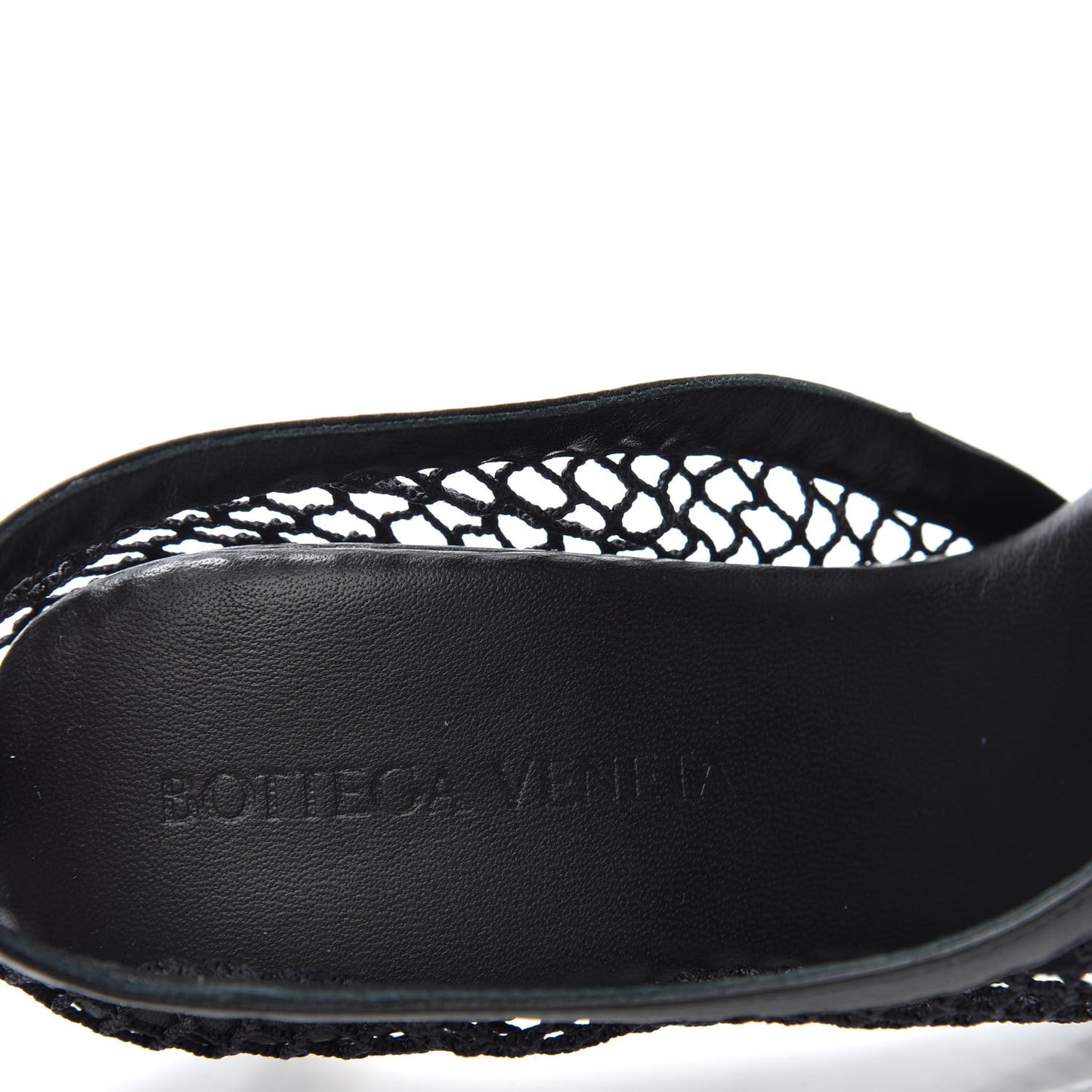 Mesh Nappa Chunky Chain Sandals 35 Black