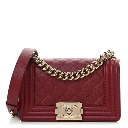 Chanel Caviar Quilted Small Boy Flap Burgundy 1 of 11