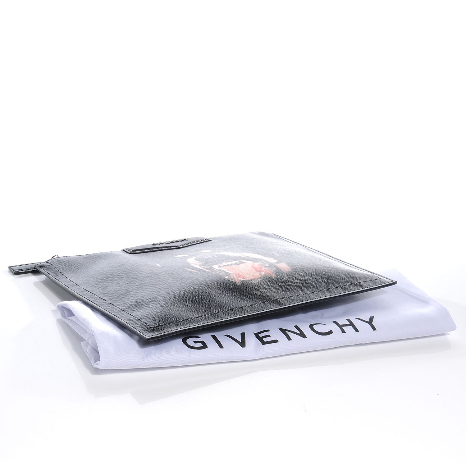 Givenchy Texutured Coated Canvas Rottweiler Print Medium Cosmetic Pouch Black 4 of 8