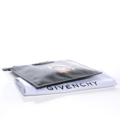 Givenchy Texutured Coated Canvas Rottweiler Print Medium Cosmetic Pouch Black 4 of 8