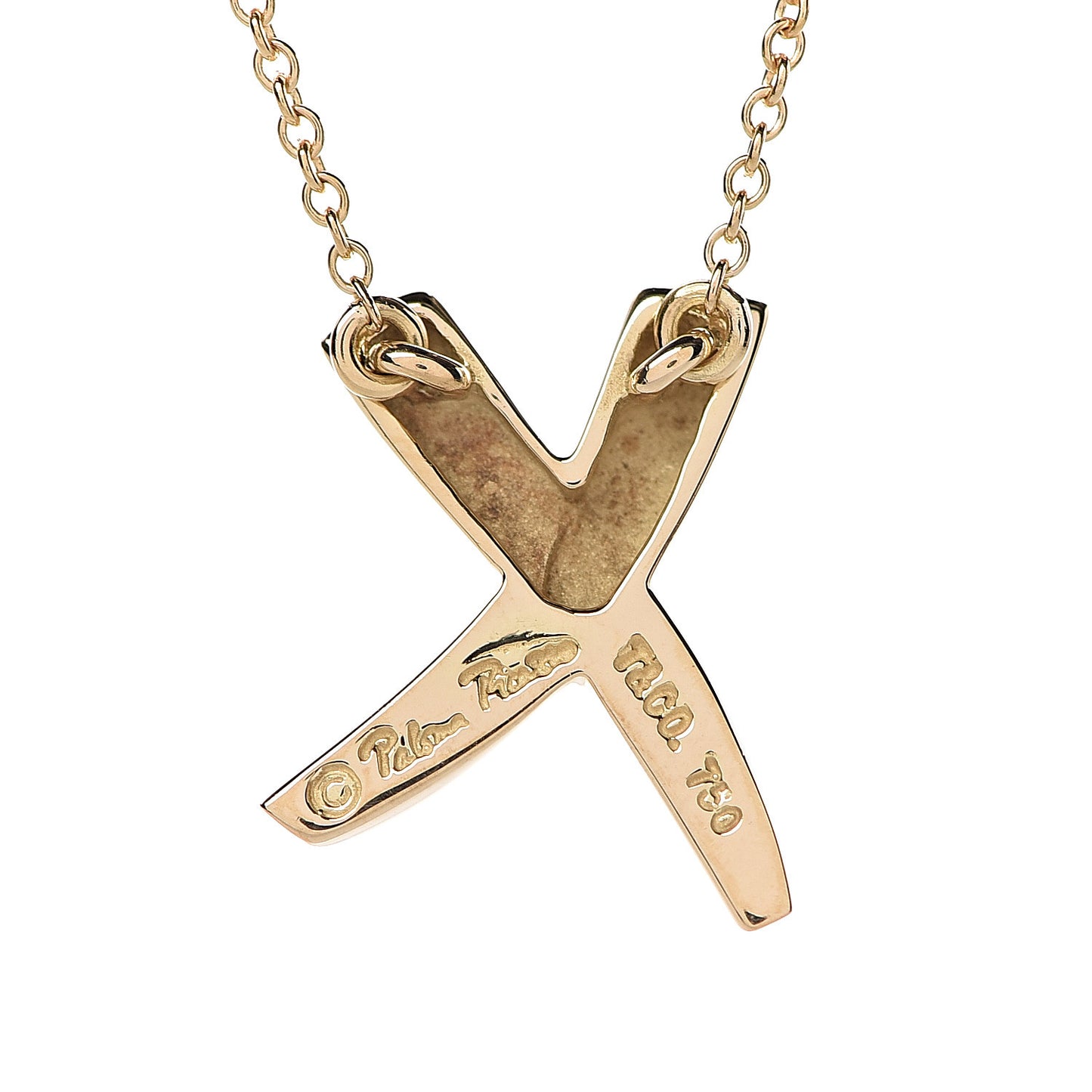 18K Yellow Gold Paloma Picasso Graffiti X Pendant Necklace