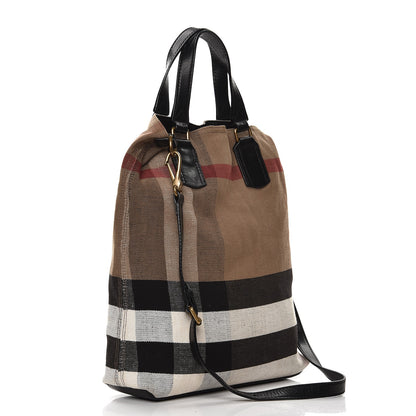 Burberry Canvas Mega Check Medium Tottenham Brit Tote Black 4 of 9