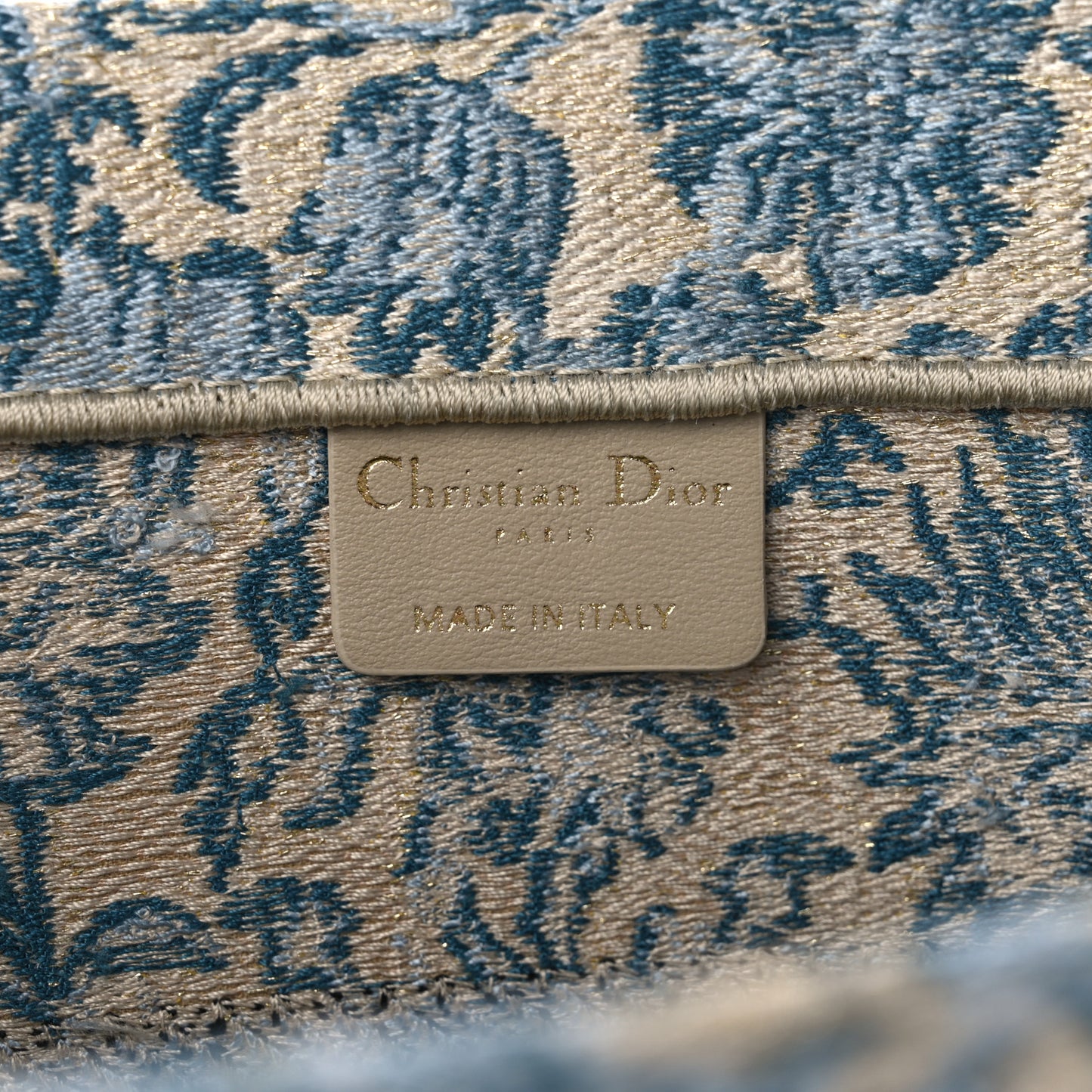 Canvas Embroidered Medium Brocart Book Tote Blue