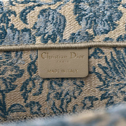 Christian Dior Canvas Embroidered Medium Brocart Book Tote Blue 6 of 10