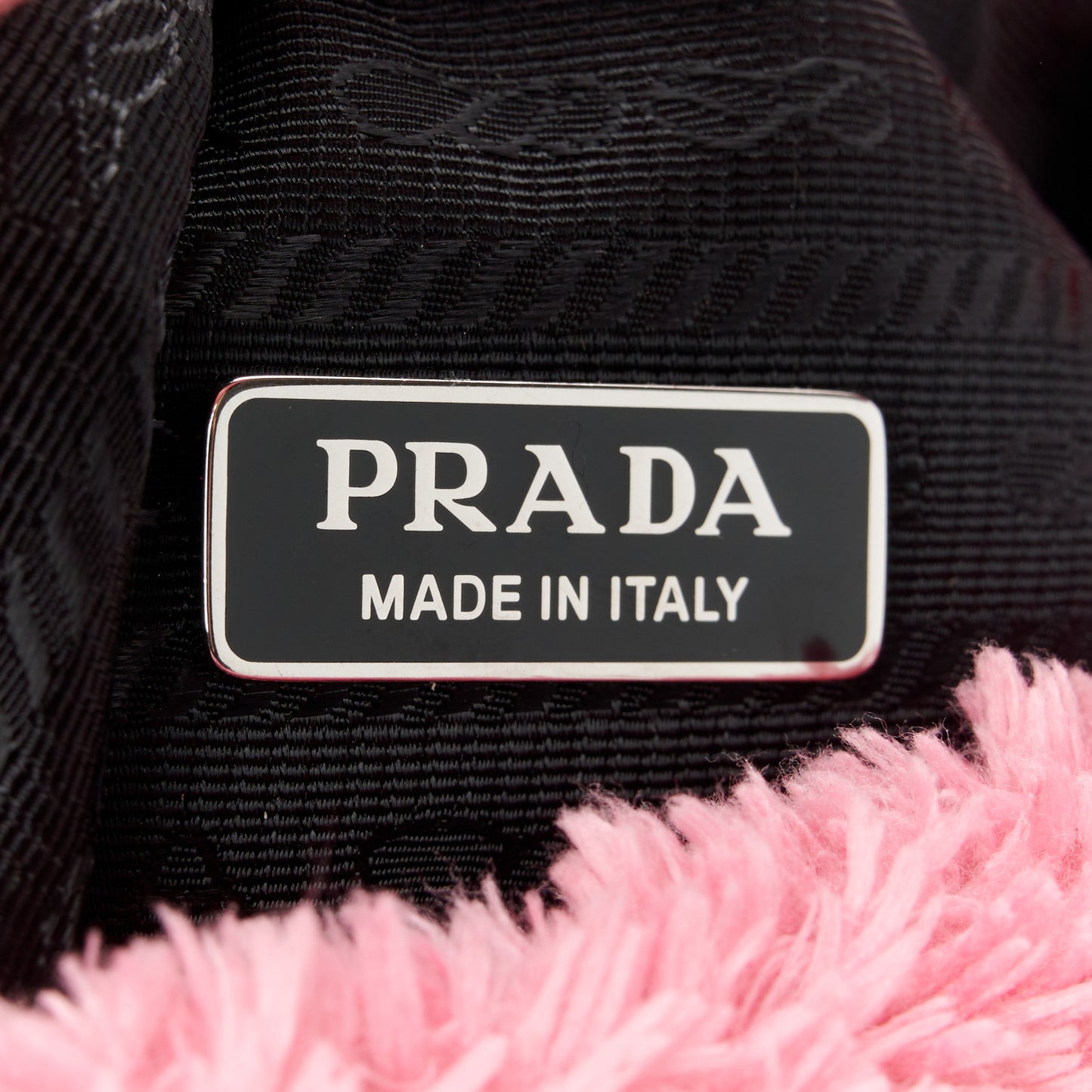 Terry Cloth Mini Re-Edition 2000 Bag Petalo Black