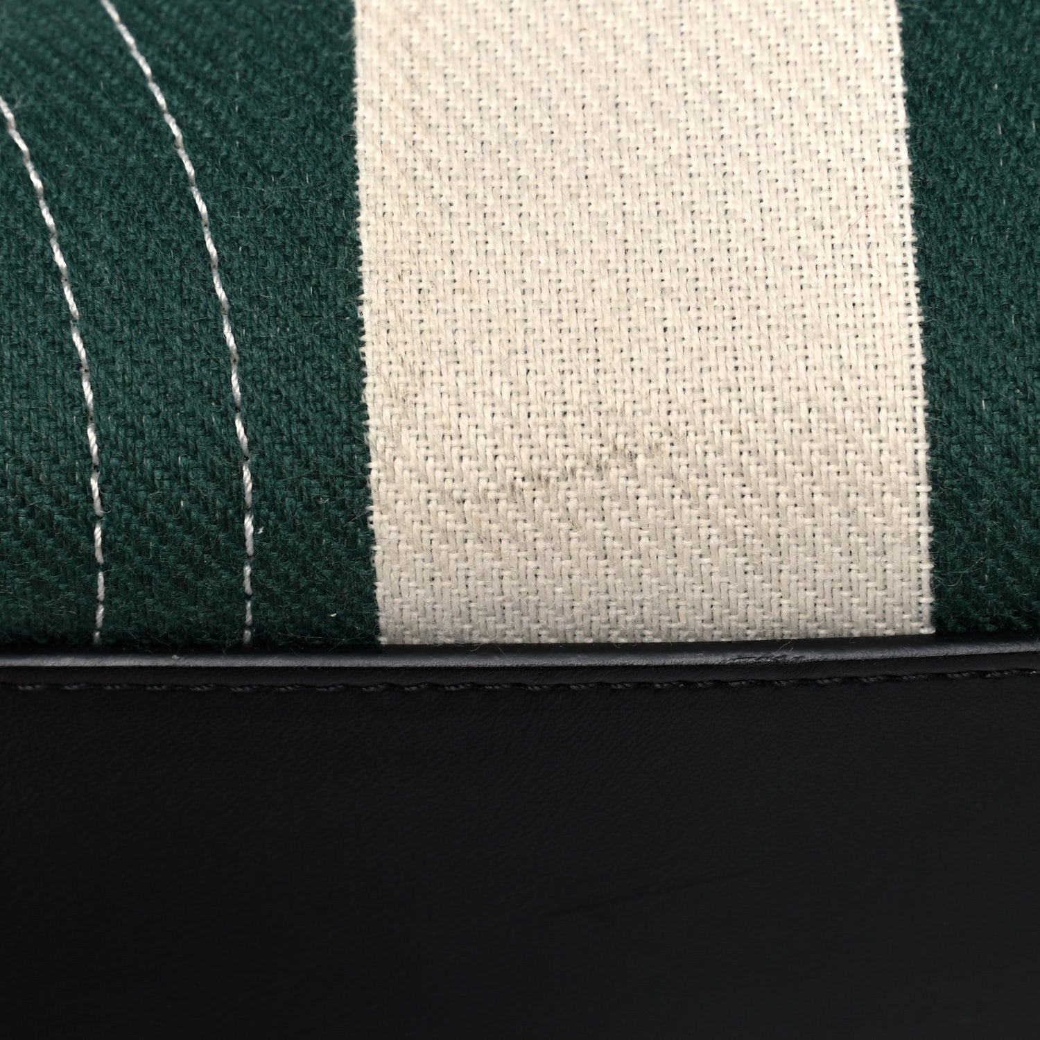 Celine Cotton Canvas Striped Medium Phantom Luggage White Green 20 of 25