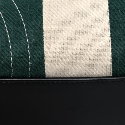 Celine Cotton Canvas Striped Medium Phantom Luggage White Green 20 of 25