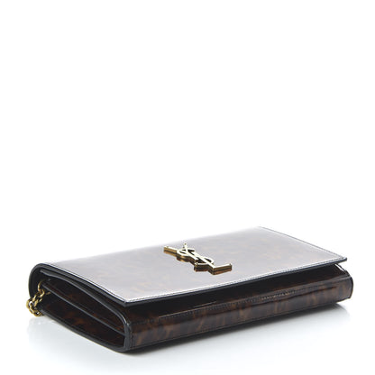 Saint Laurent Patent Monogram Chain Wallet Tortoiseshell 4 of 9
