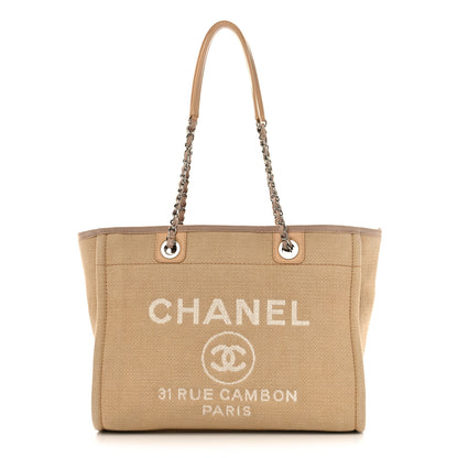 Chanel Mixed Fibers Small Deauville Tote Beige 1 of 11