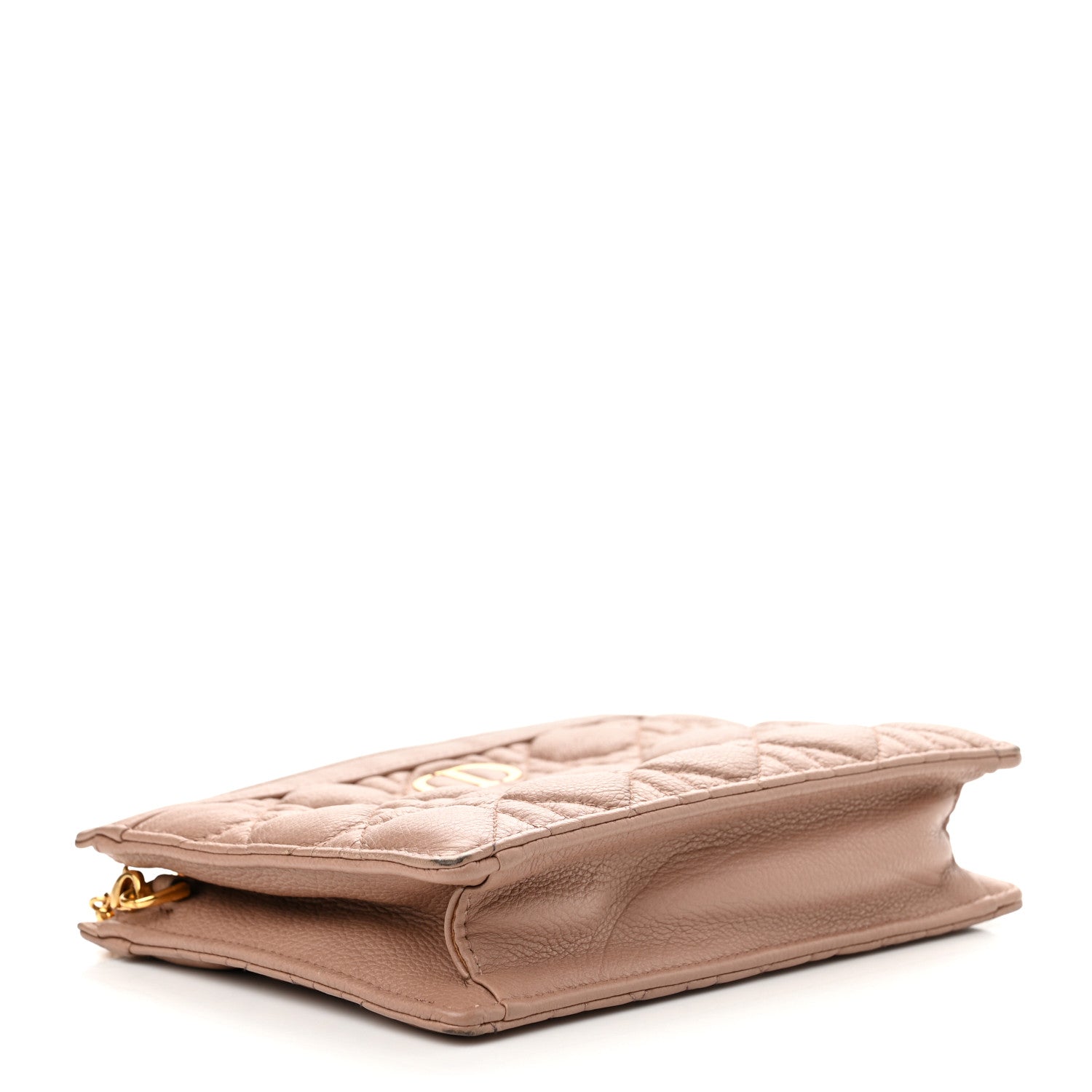 Christian Dior Calfskin Cannage Caro Zipped Pouch With Chain Fard 4 of 13