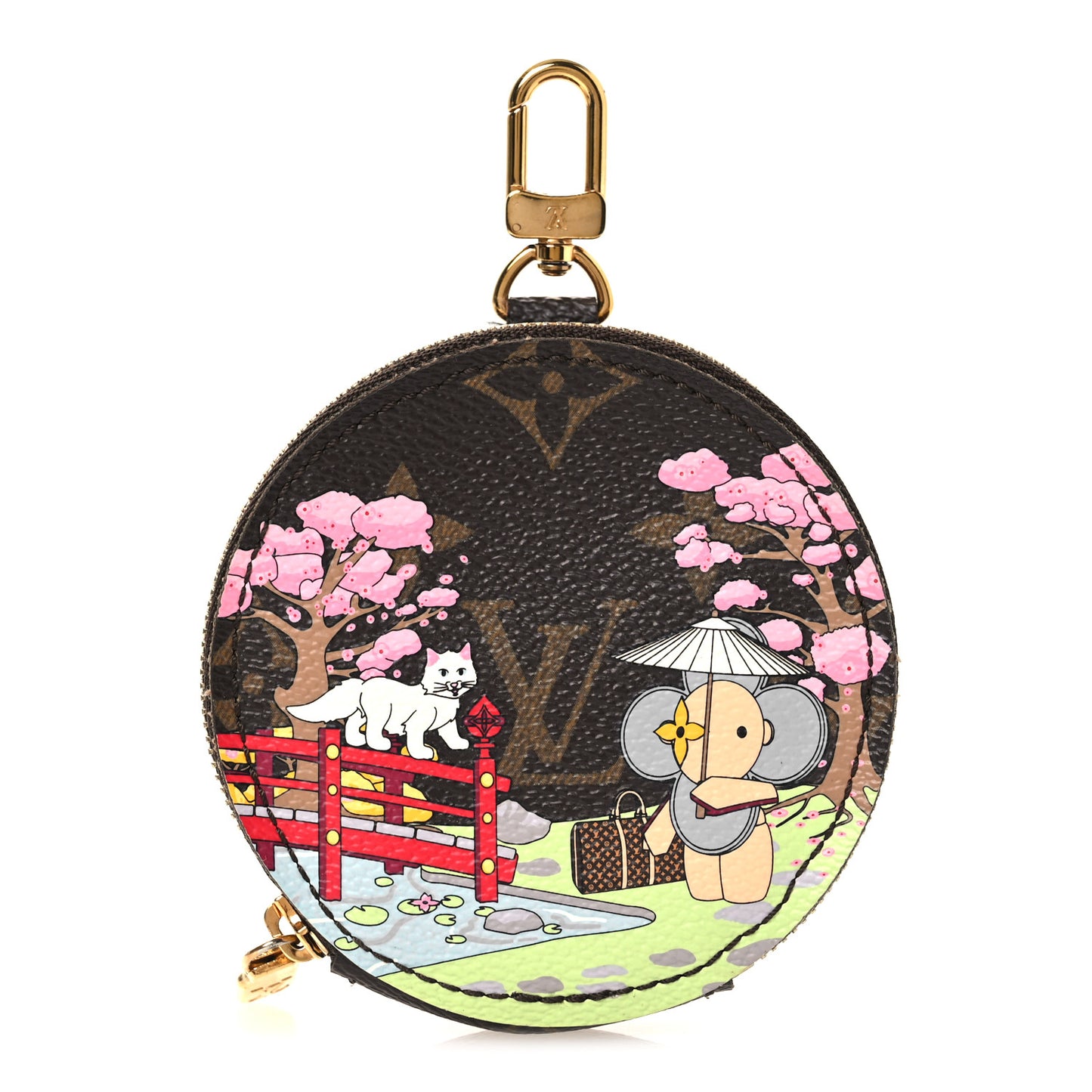 Monogram 2021 Christmas Animation Japanese Garden Round Coin Purse Wisteria Pink