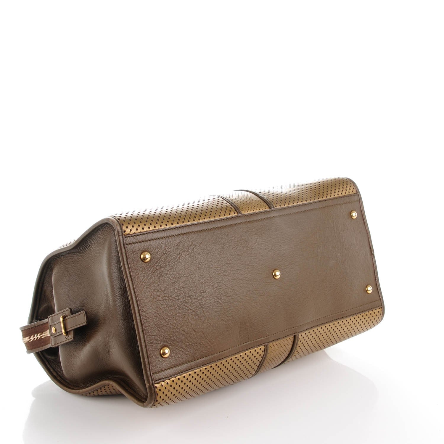Saint Laurent Metallic Perforated Leather Large Cabas Chyc Bronze 4 of 8