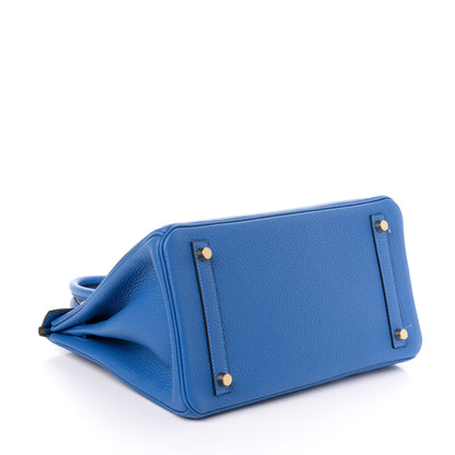 Hermes Taurillon Clemence Birkin 30 Bleu Hydra 4 of 10