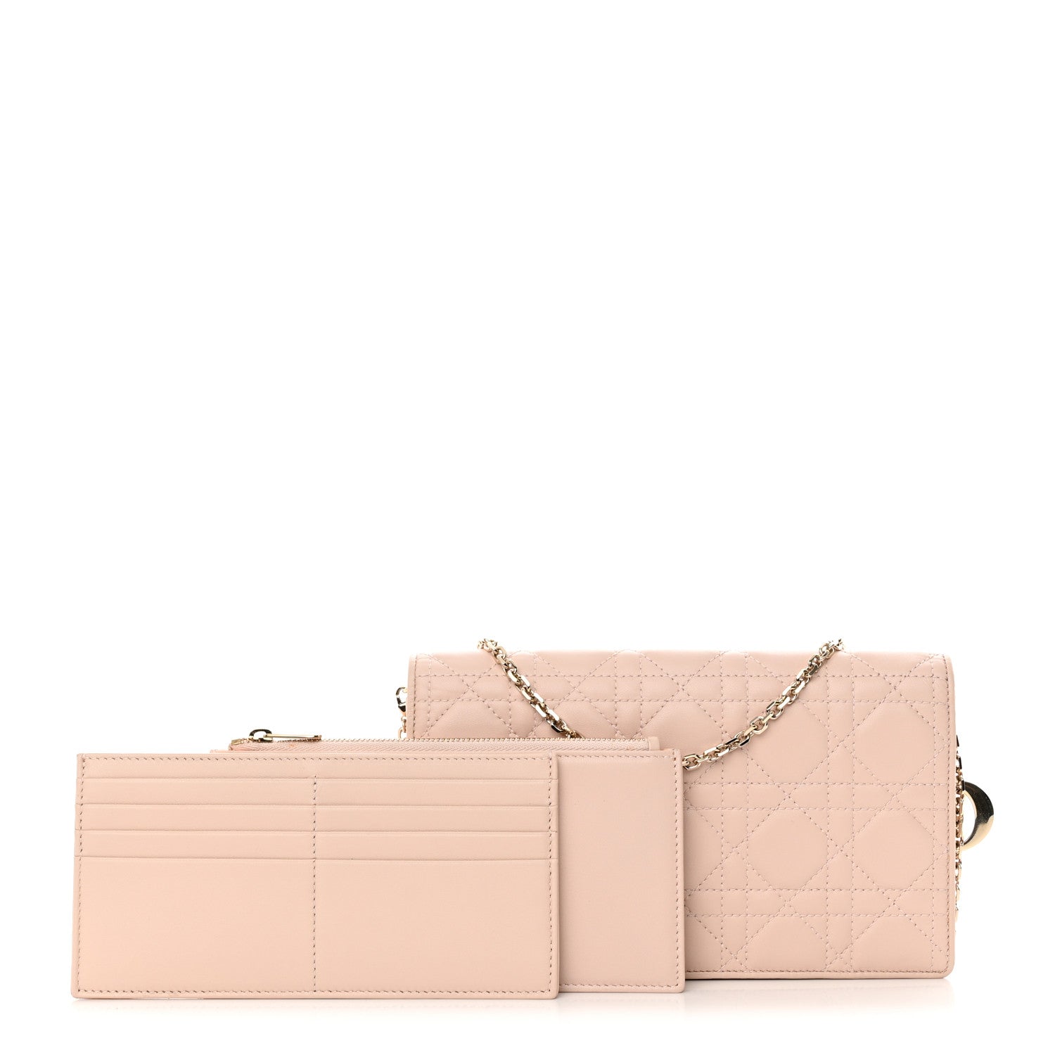 Christian Dior Lambskin Cannage Lady Dior Pouch Beige 1 of 16