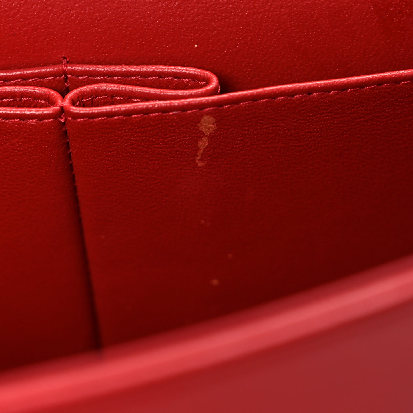 Lambskin Quilted Jumbo Double Flap Red