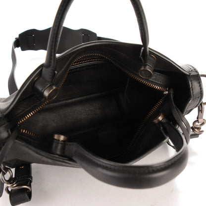 Balenciaga Veau Soyeux Perforated Blackout Hardware Mini City Black 5 of 7