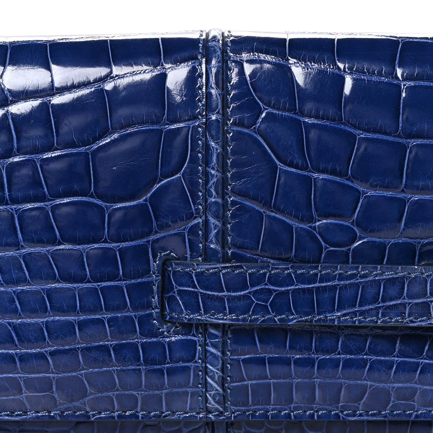 Valentino Garavani Alligator Flap Clutch Blue 9 of 11