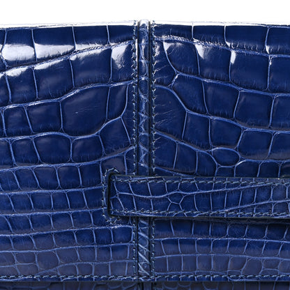 Valentino Garavani Alligator Flap Clutch Blue 9 of 11