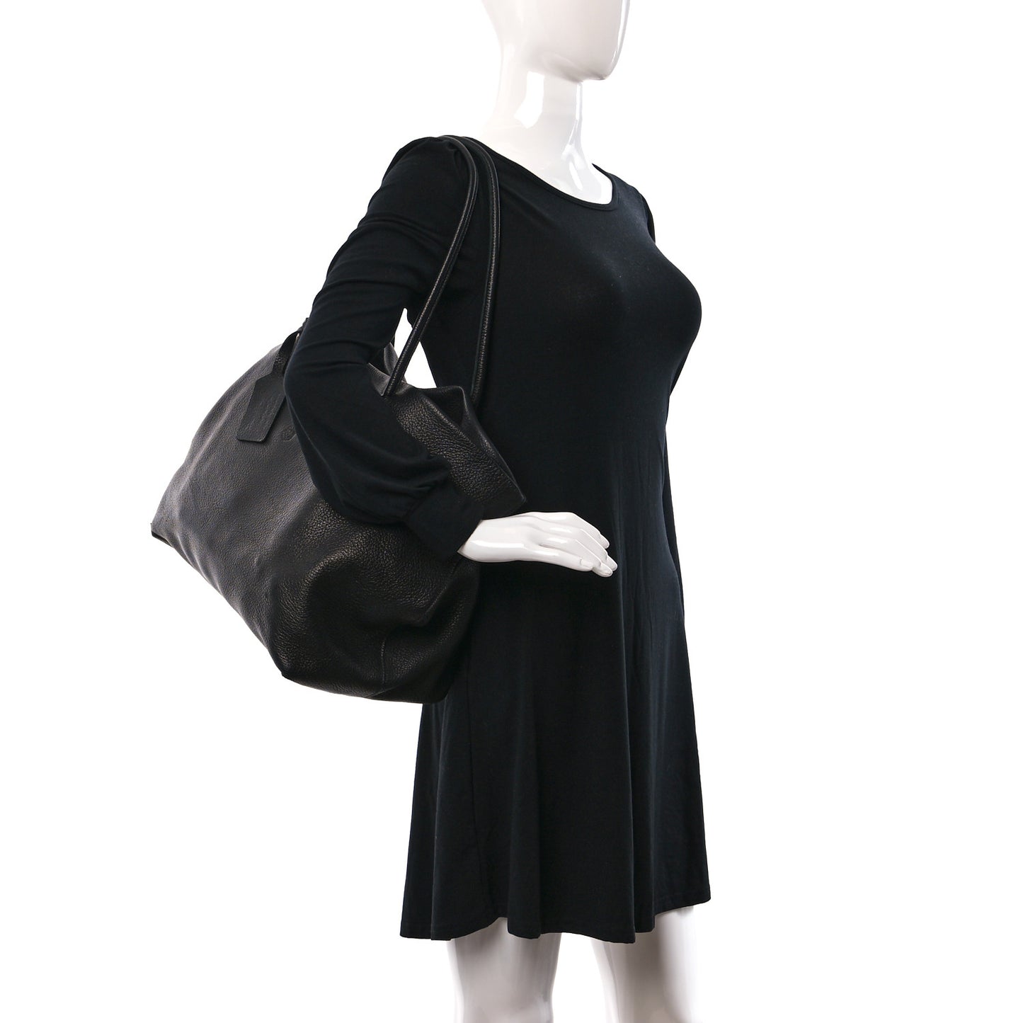 Cervo Deerskin Shopper Tote Black