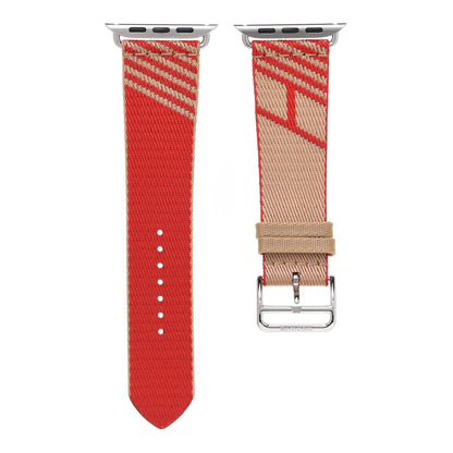 Hermes Nylon Weave 44mm Sangle Jumping Apple Watch Single Tour Band Kraft Rouge De Coeur 1 of 7