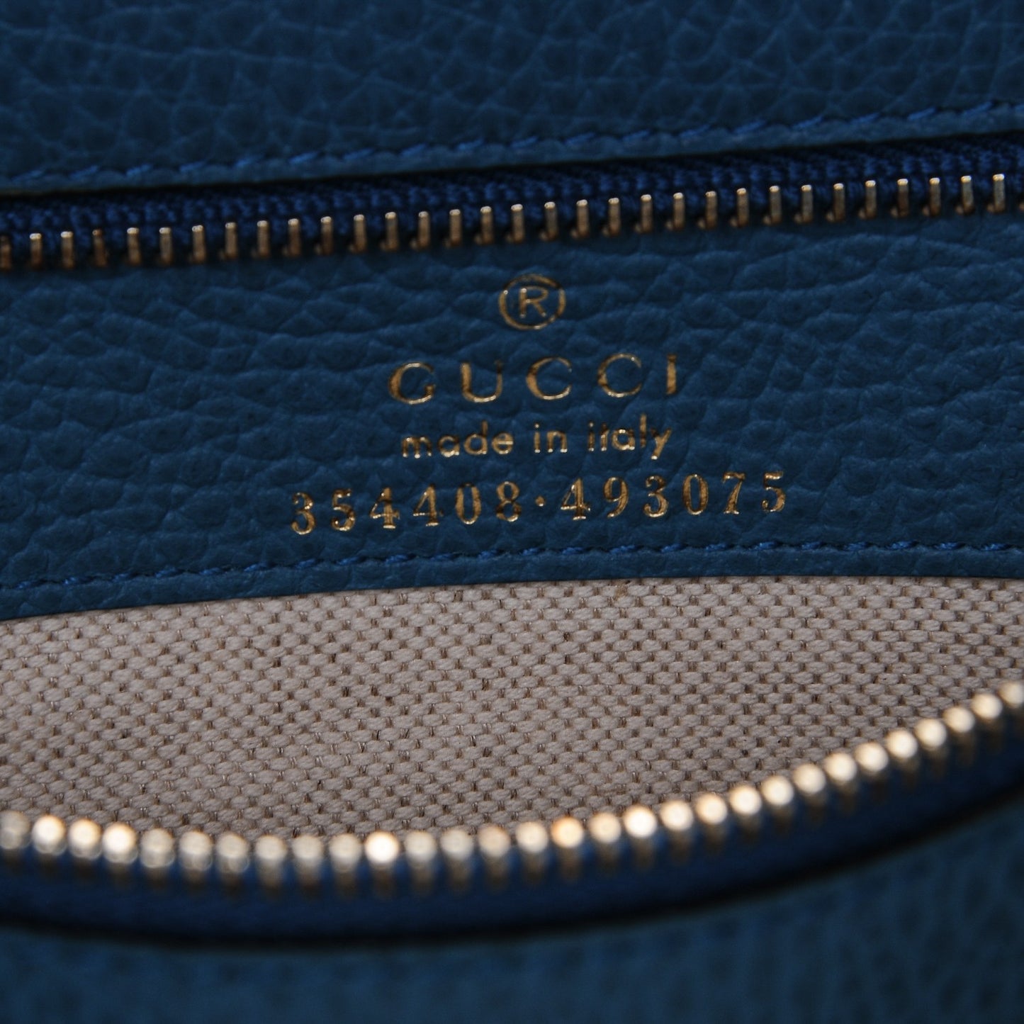 Dollar Calfskin Small Swing Tote Classic Marine Deep Cobalt