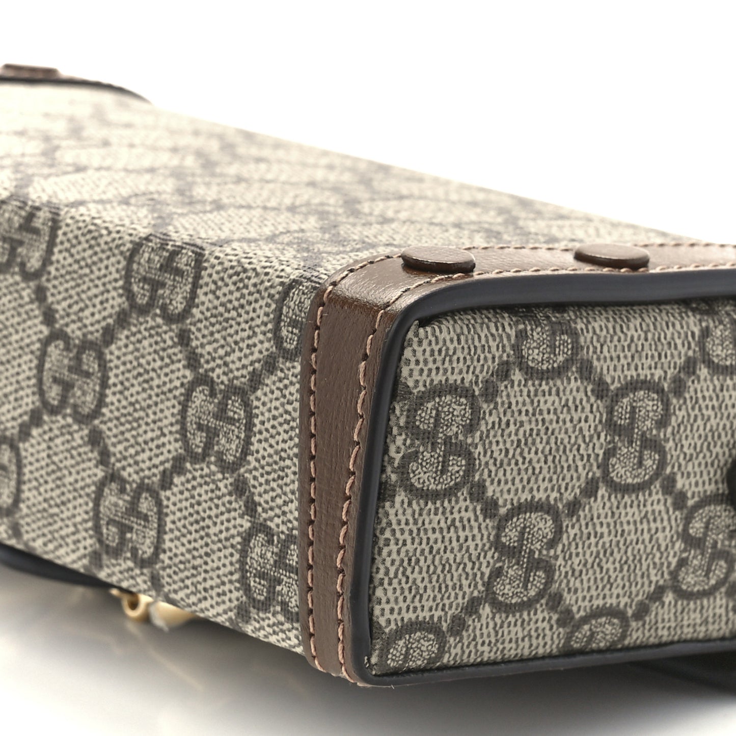 GG Supreme Monogram Mini Horsebit 1955 Shoulder Bag Beige Brown Sugar