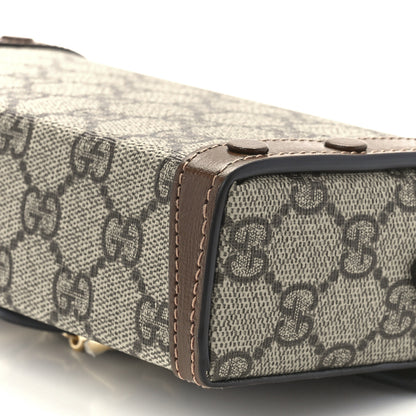 Gucci GG Supreme Monogram Mini Horsebit 1955 Shoulder Bag Beige Brown Sugar 11 of 11