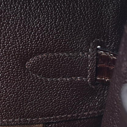 Hermes Shiny Porosus Crocodile Birkin 35 Cocoan 18 of 31
