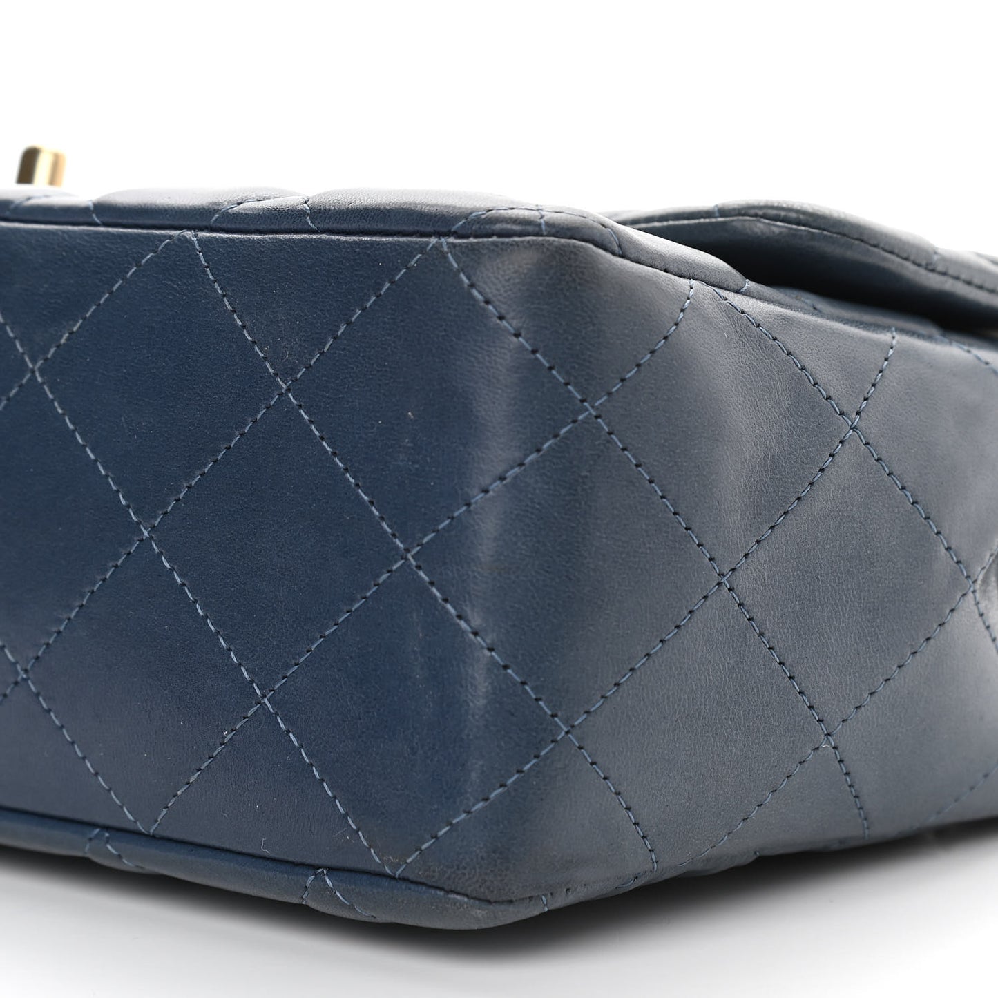Lambskin Quilted Jumbo Single Flap Light Blue