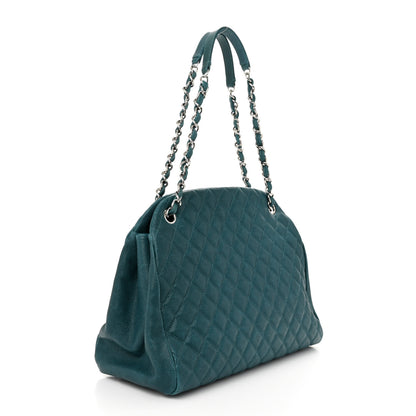 Chanel Caviar Quilted Large Just Mademoiselle Bowling Bag Turquoise 3 of 11