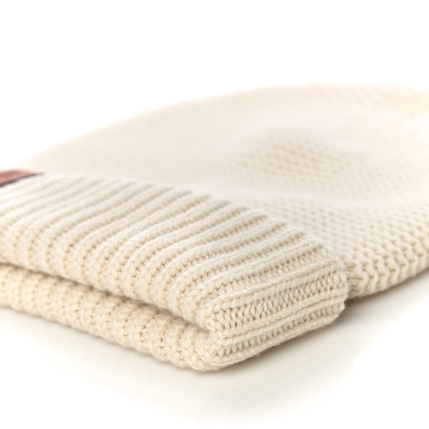 Hermes Cashmere Knit Boston Beanie Hat M Blanc Casse 9 of 10
