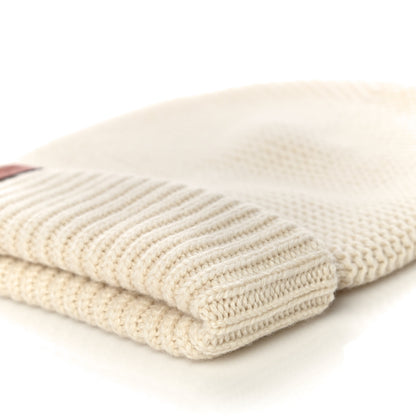 Hermes Cashmere Knit Boston Beanie Hat M Blanc Casse 9 of 10