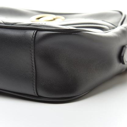 Gucci Calfskin Matelasse Medium GG Marmont Chain Shoulder Bag Black 10 of 11