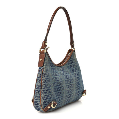 Gucci Denim GG Medium Abbey Ring Hobo Blue 3 of 10