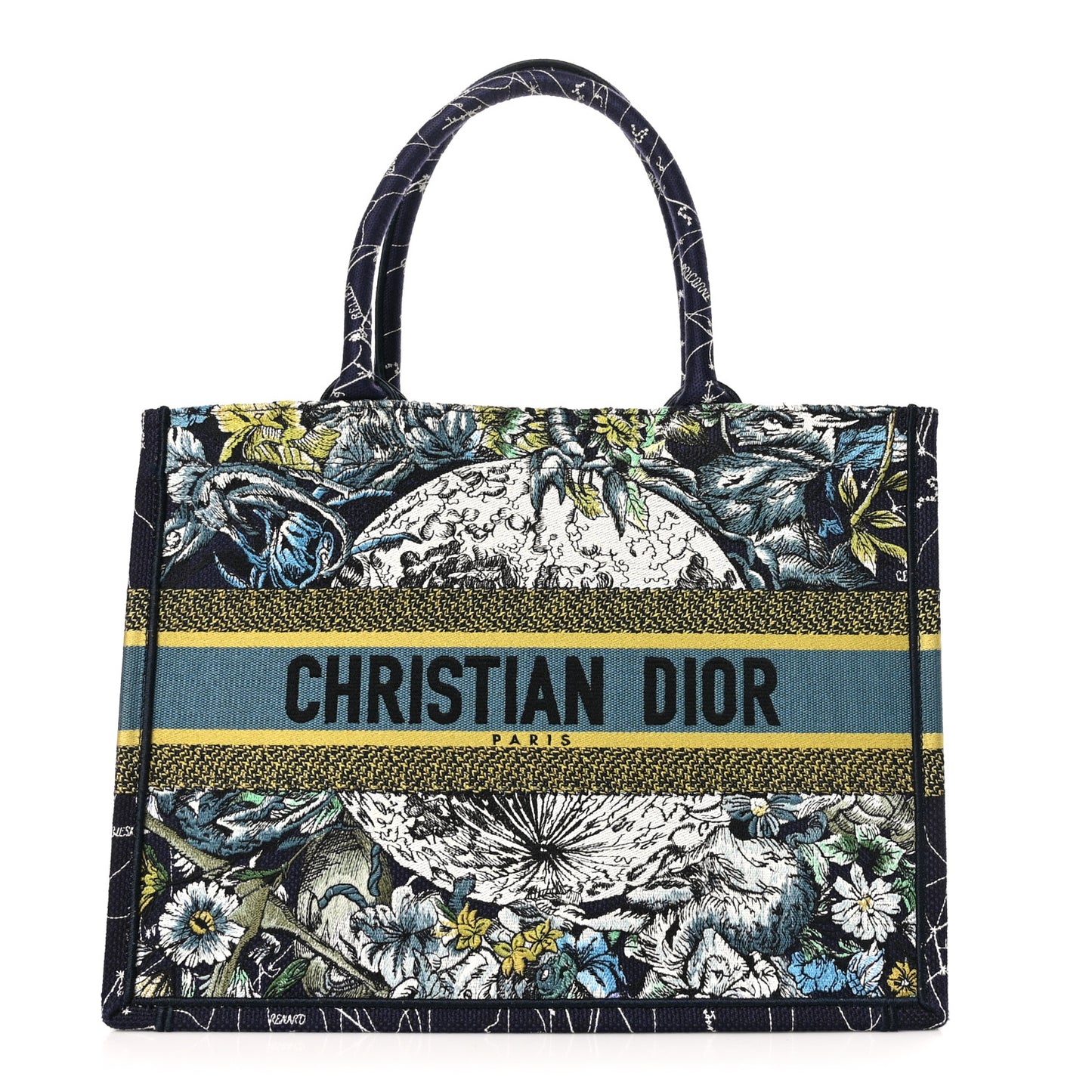 Canvas Embroidered Medium Zodiac Book Tote Blue Multicolor