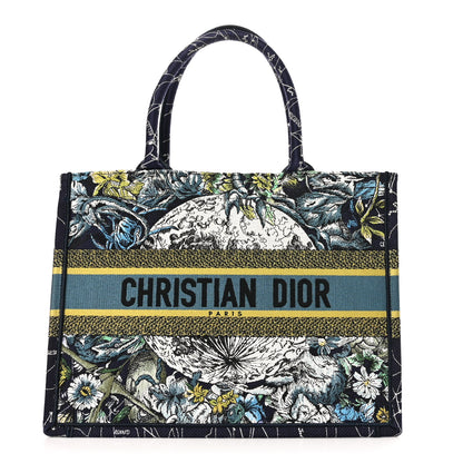 Christian Dior Canvas Embroidered Medium Zodiac Book Tote Blue Multicolor 1 of 10